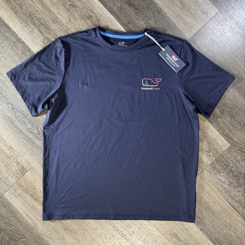 Vineyard Vines Shirt Mens Large Blue Performance Graphic Tee Short Sleeve NWT